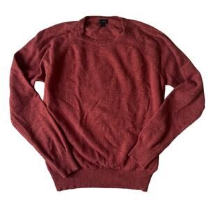 J.Crew Men's Brick Red Lambs Wool Pullover Crew Neck Long Sleeve Sweater | XL